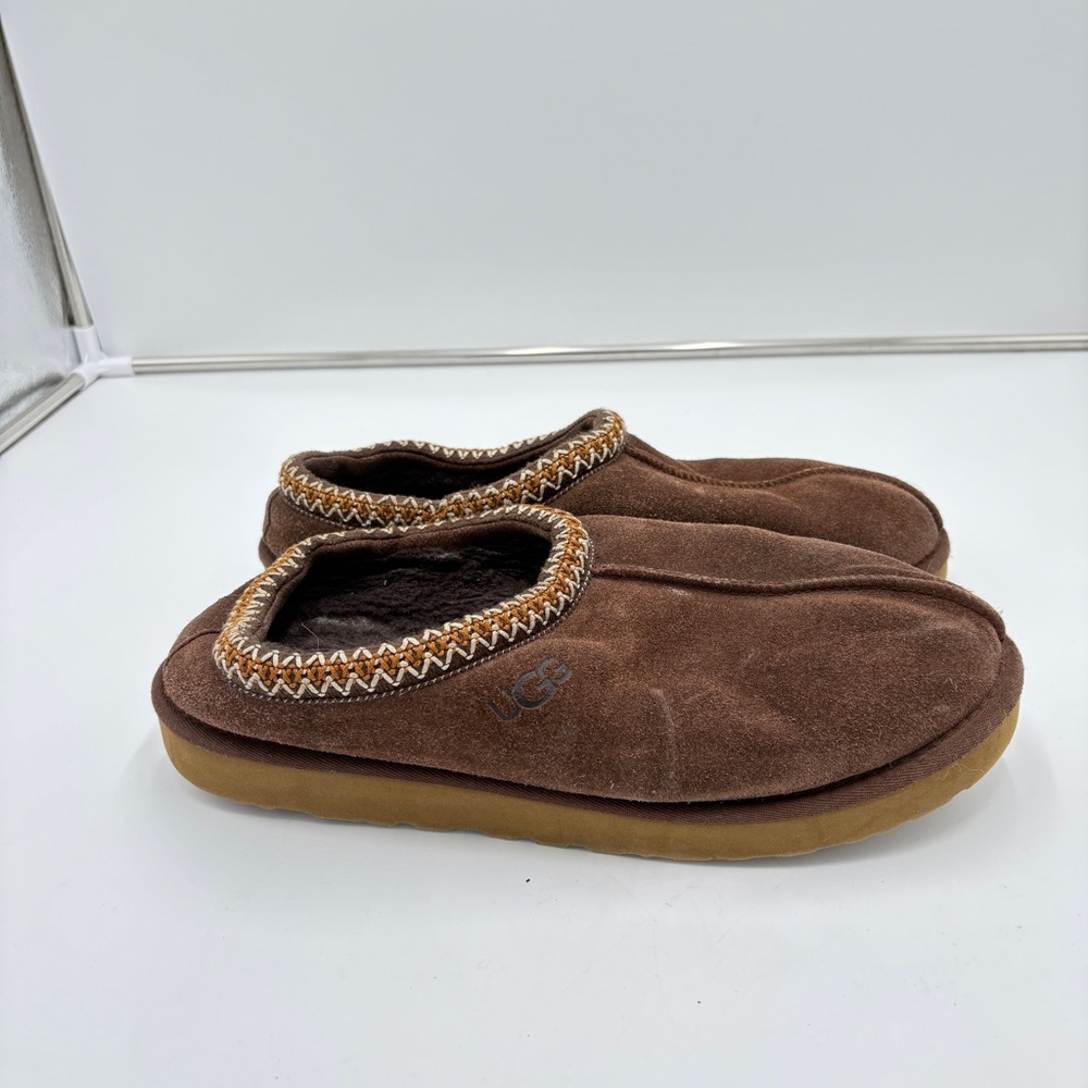 Vintage Ugg Australia Tasman Chocolate Brown Suede Shearling Slipper Men’s Sz 13